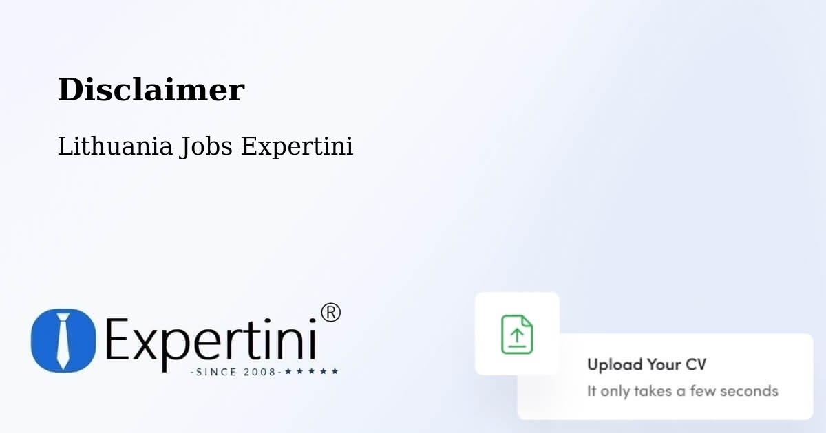 Disclaimer – Kalvarija Municipality - Lithuania Jobs Expertini